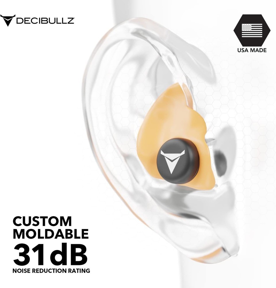Custom Molded Earplugs 31dB NRR - Shooting, Travel, Work