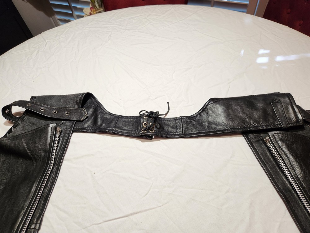 Vintage 100% Leather Motorcycle Chaps