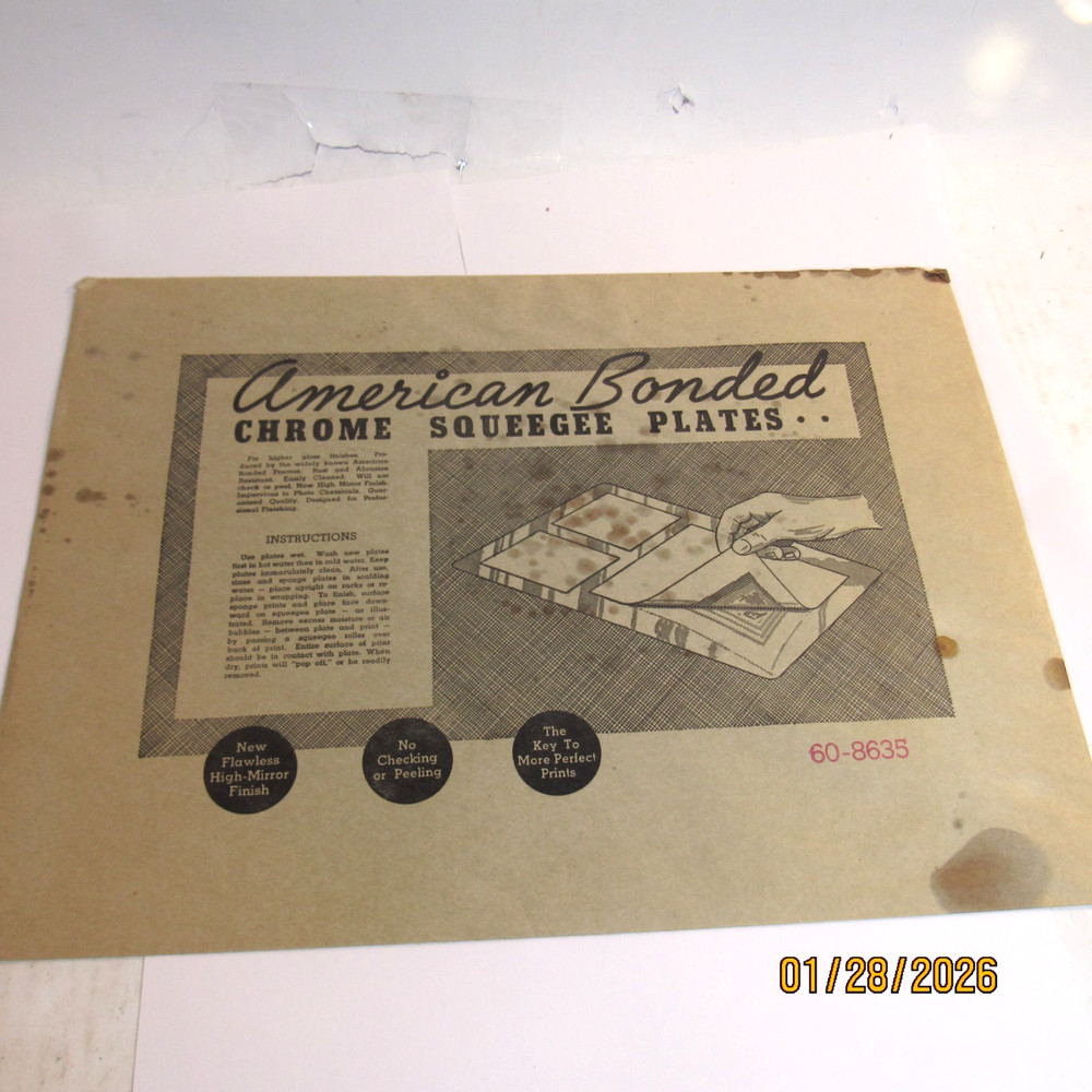 Vintage American Bonded Chrome Squeegee Plates