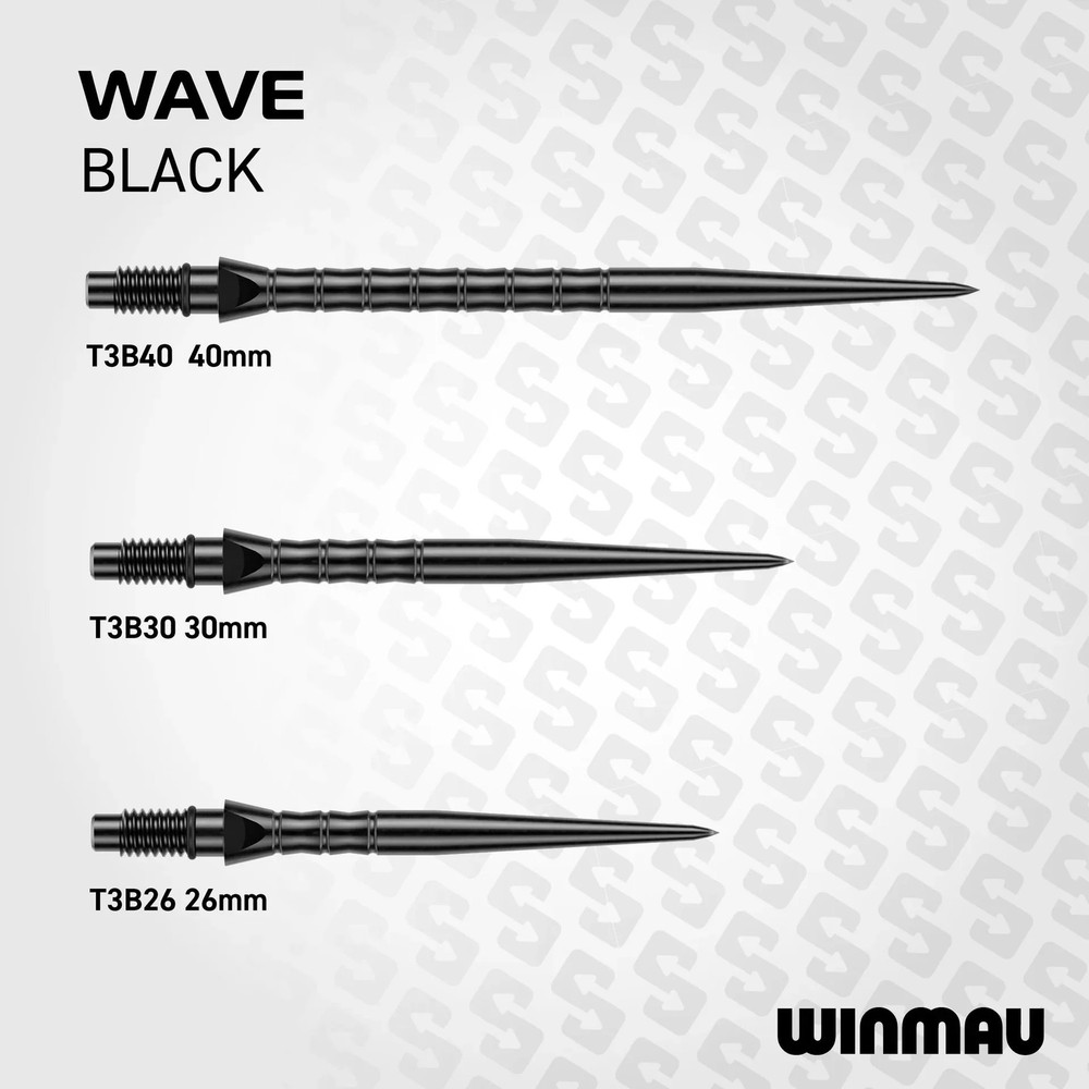 Winmau Switch Steel Tip Points - Wave Black 40mm