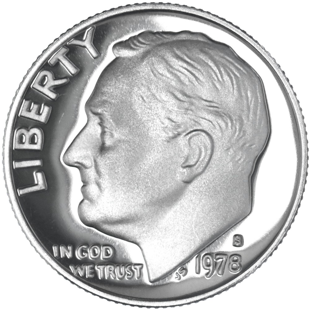 1978 S Roosevelt Dime Gem DCam Proof CN-Clad