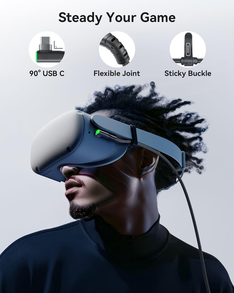 INIU Oculus Link Cable with Charging [16ft] for Meta Quest 3 Quest 2/Pro, Pico 4
