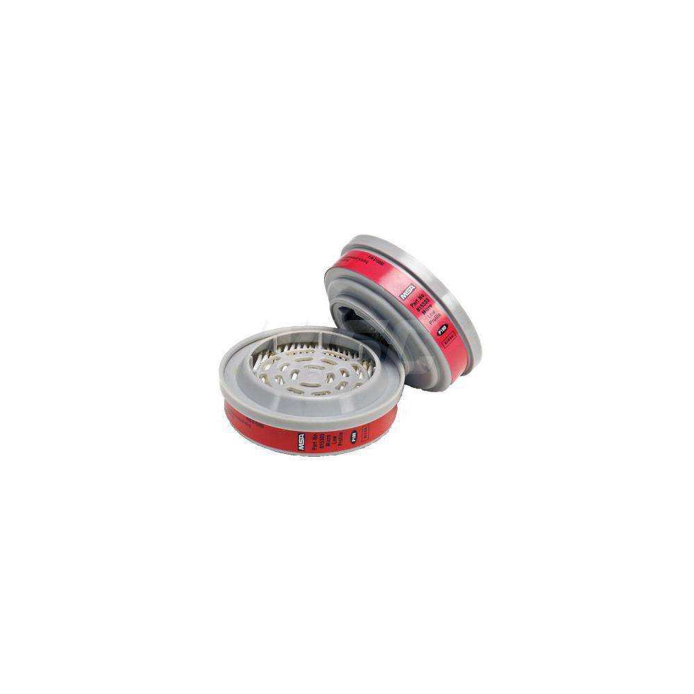 2 Pack MSA LOW PROF P100 Respirator Cartridge: Particulates, Gray