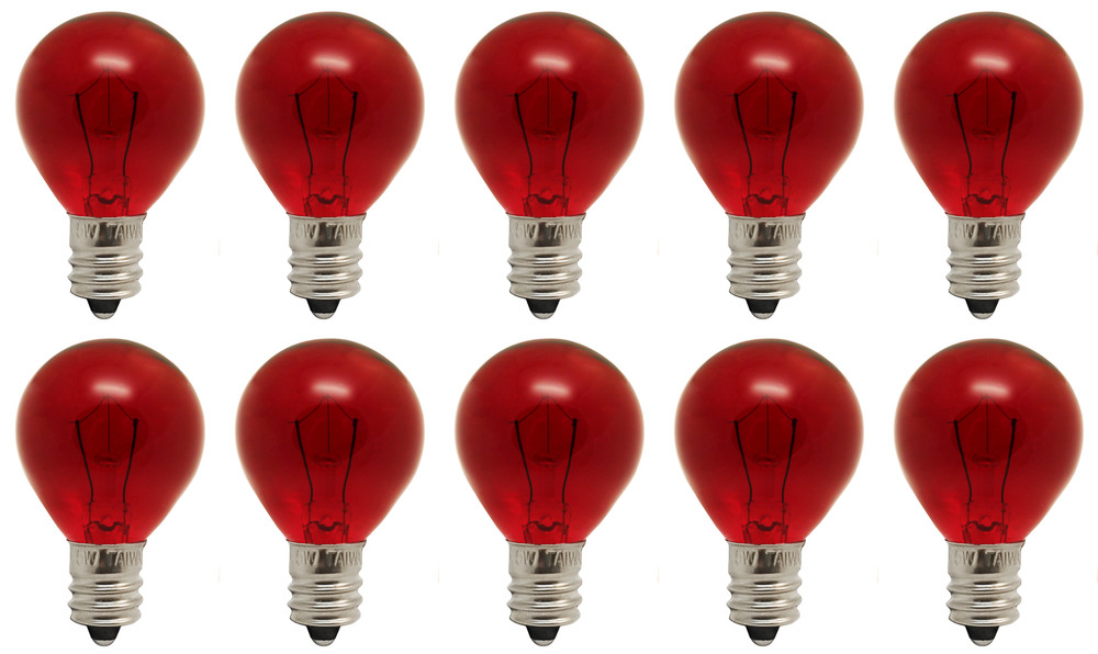 10 pack Red Bulb 5W, 24V, G9.5, Candelabra E12 Base, 5 Watt, 24 Volt, Decor