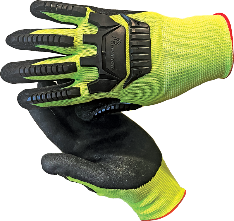 Hi-Vis Impact Nitrile Grip Gloves
