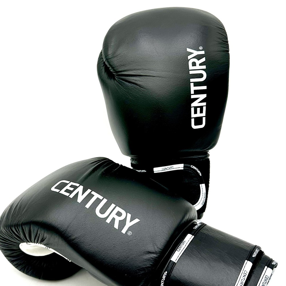 Century Creed Hook and Loop Sparring Boxing Gloves - 16 oz. - Black/White EUC