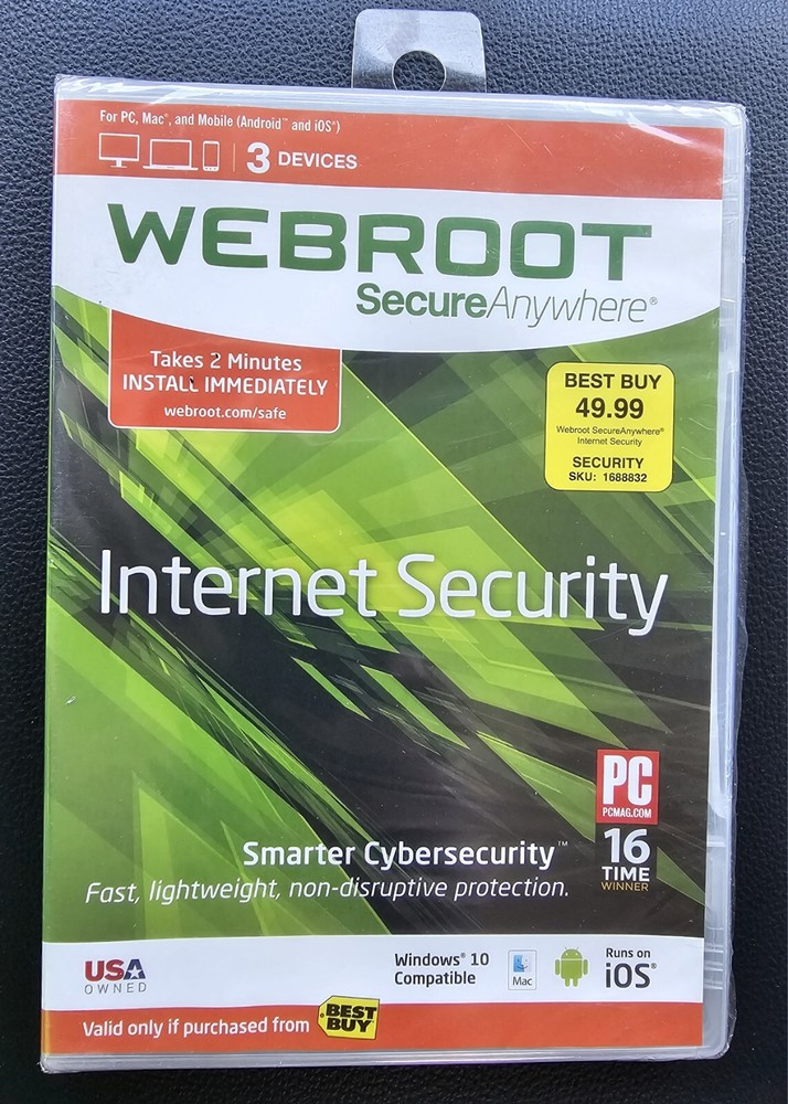 Webroot SecureAnywhere Internet Security Full Version for Windows/Mac Sealed