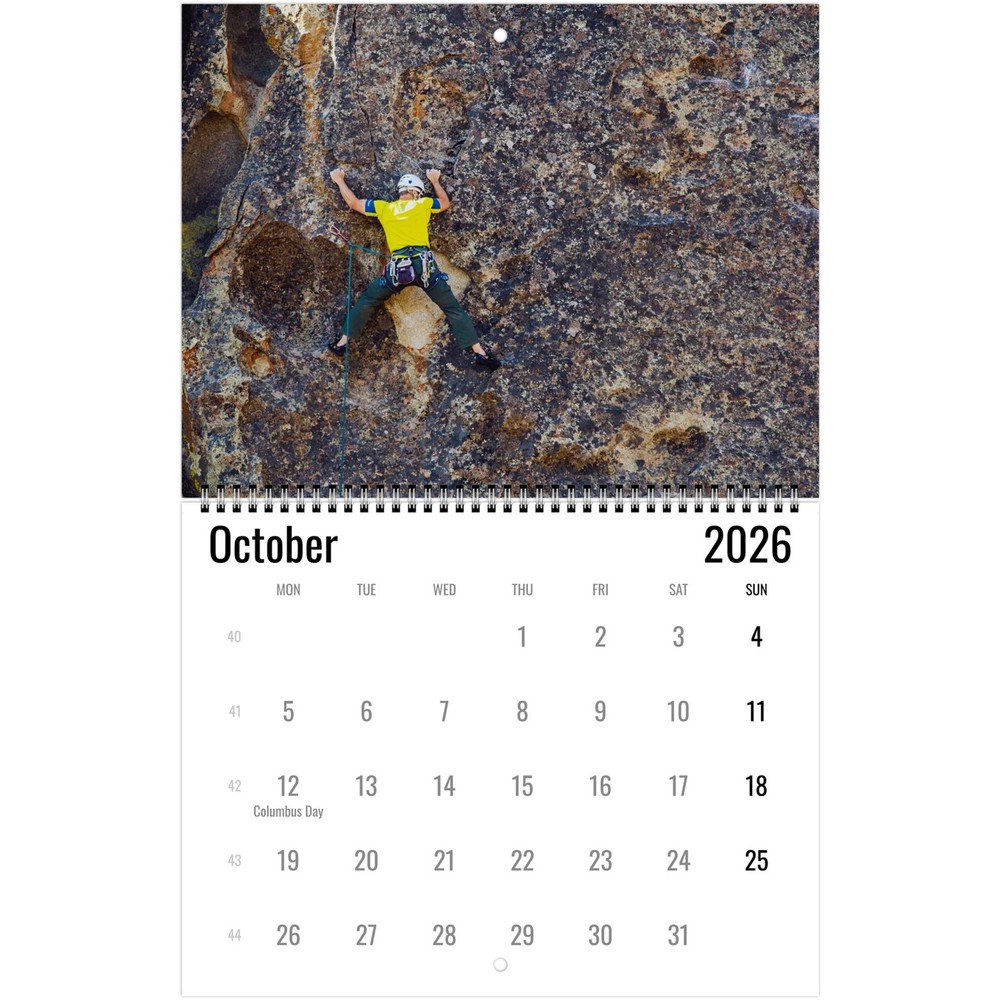 Rock Climbing Wall Calendar 2026