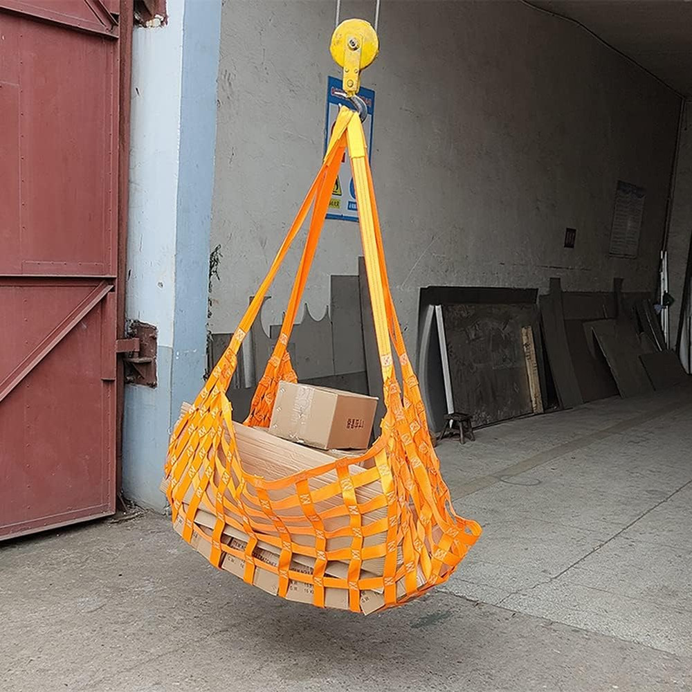 Flat Nylon Sling Hoisting Net, Loading and Unloading Heavy Objects 10Cm Square M
