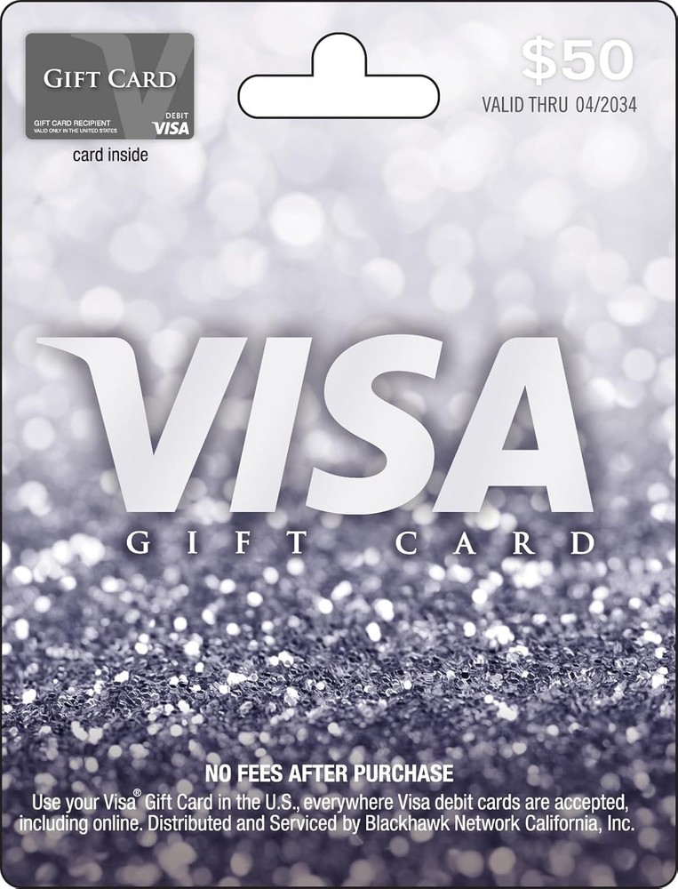 Visa $50Gift Card (plus $4.95 Purchase Fee)