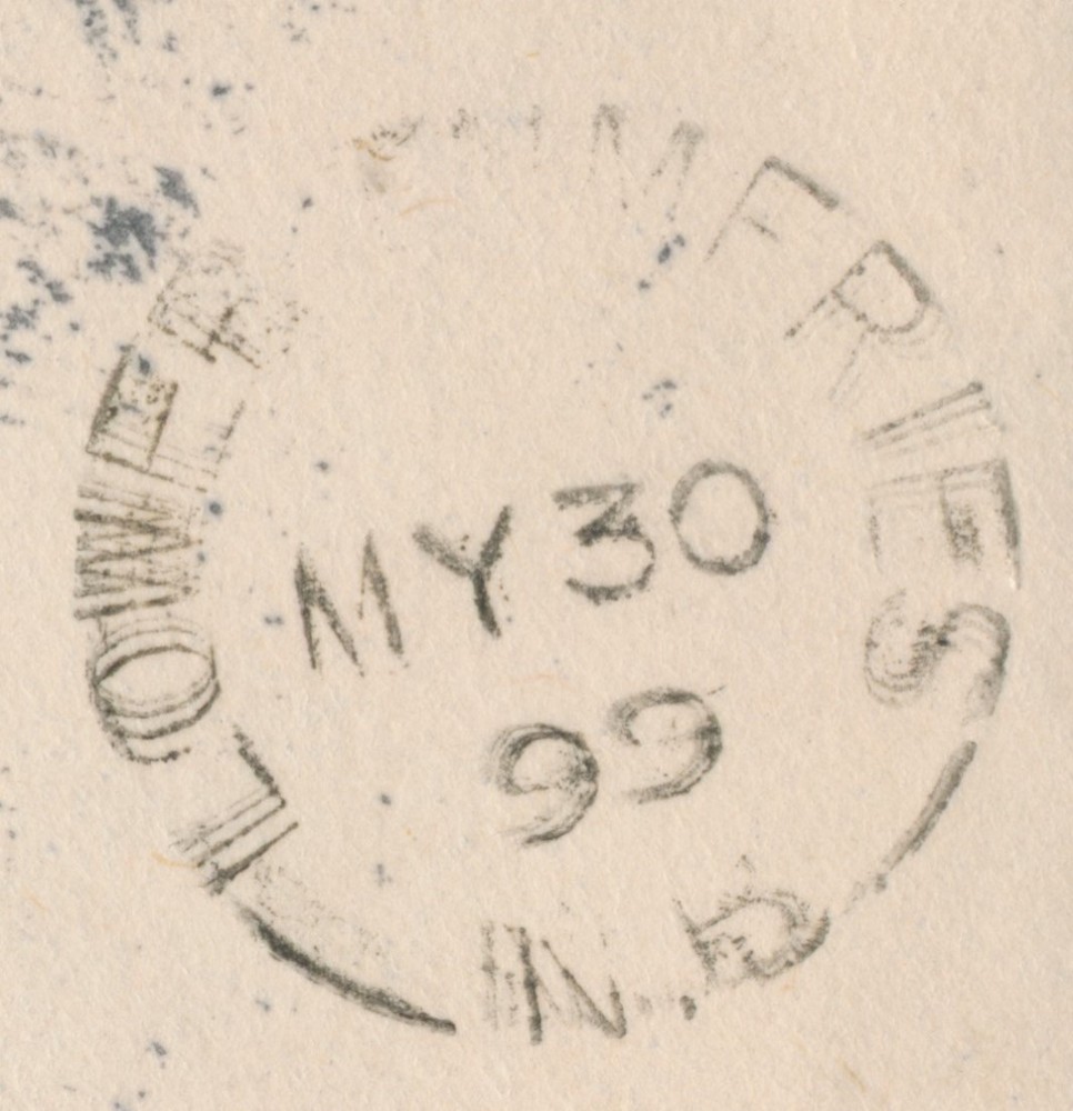 Lower Dumfries, NB- 1899 Split Ring Cancel on Cover