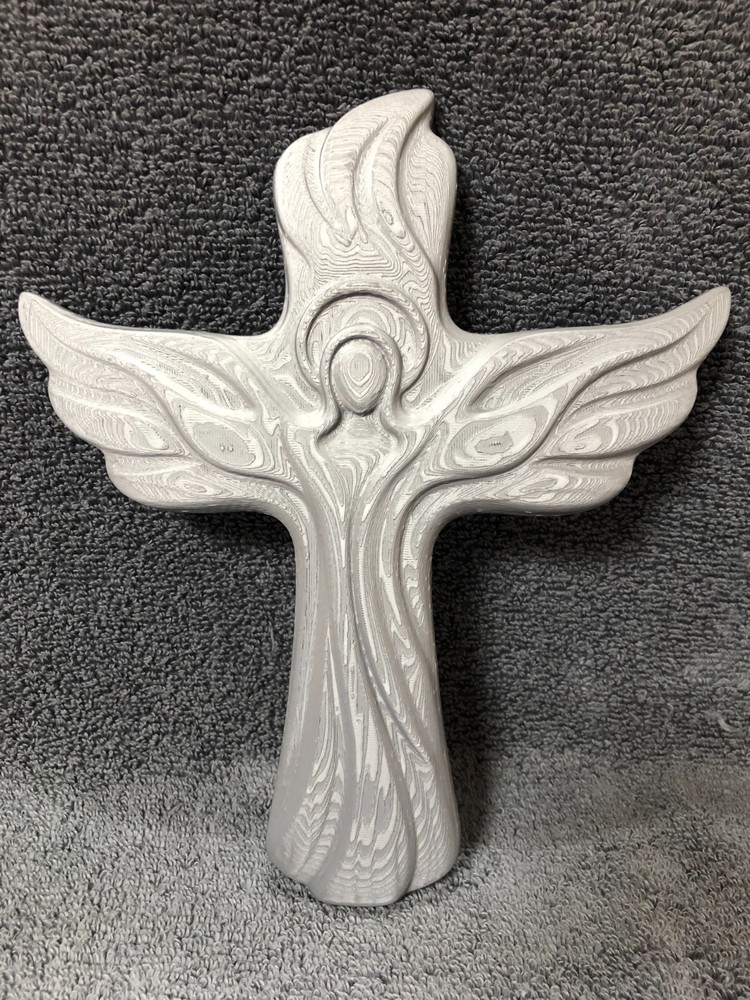 3d Printed Religious Cross Silver (mounting hardware included)
