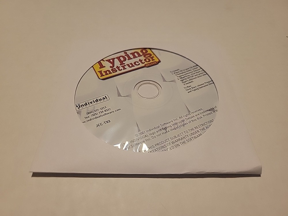 Typing Instructor Deluxe PC Software CD Rom Loose Disc