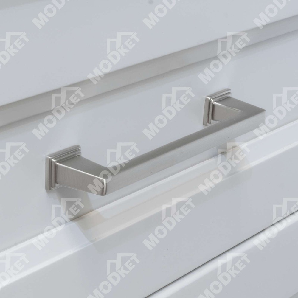 Solid Brushed Nickel Square Cabinet Pulls Knobs Handles Kitchen Bathroom Drawer
