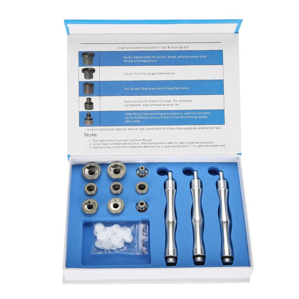 9 Tips 3 Wands Diamond Microdermabrasion Tips Diamond Wands Cotton Filter Tools