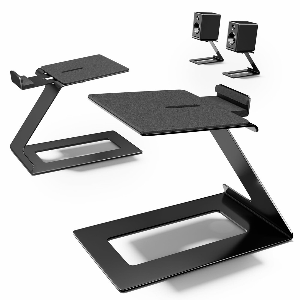Speaker Stands, 7.71in Depth, 6 Tilt Angle, Black