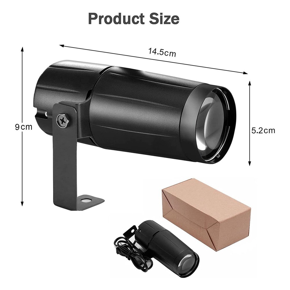 LED Stage Spot Light 3W White With Adjustable Bracket For Disco