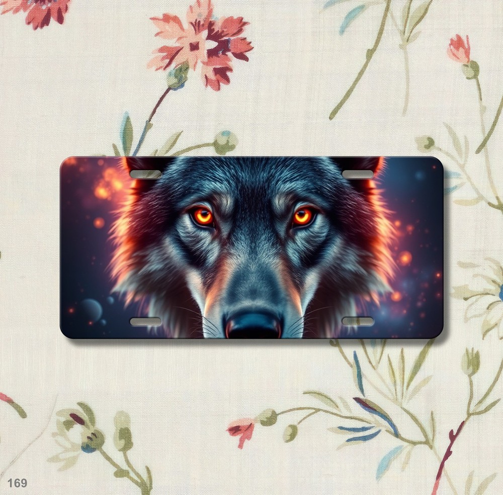 Powerful Wolf License Plate Add Text Auto Tag Gift Idea