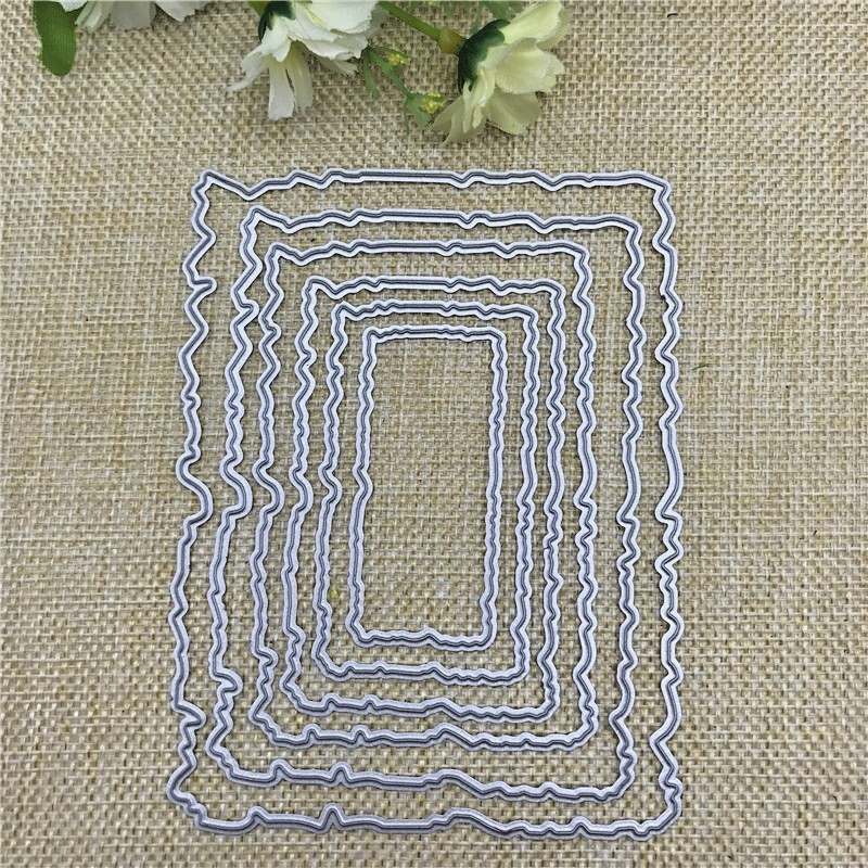 DIE:  DECKLE FRAMES-Nesting Metal Cutting Dies - (6 dies) NEW