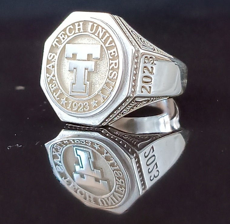 Texas Tech University 1923 Sterling Silver Class Ring Size MB Official Alumni Gi