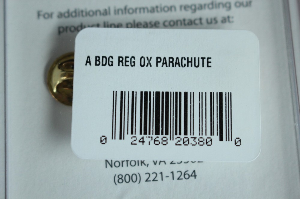 US ARMY UNIFORM FULL SIZE BASIC PARACHUTIST ANTIQUE SILVER QUALIFICATION BADGE