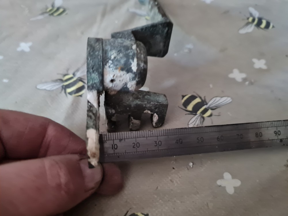 One Single Old Antique Brass Window Latch Handle Needs Stripping But Does Move