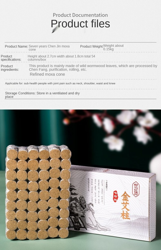 54pcs Tradition Moxa Sticks Moxibustion Roll Handwork Wormwood Column 艾灸艾条艾草艾柱艾蒿