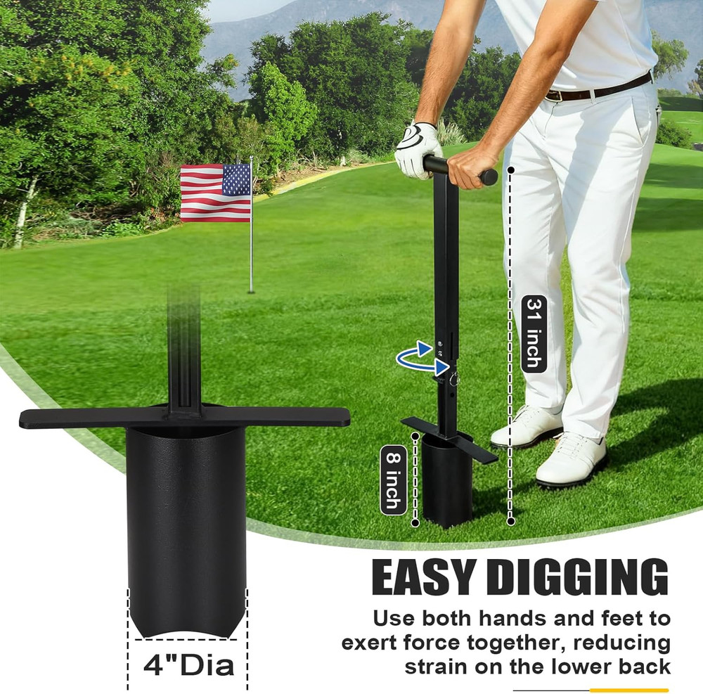 Golf Hole Cutter, Easy Digging 2 Sizes Golf Hole Cup, Golf Hole Digger for USGA