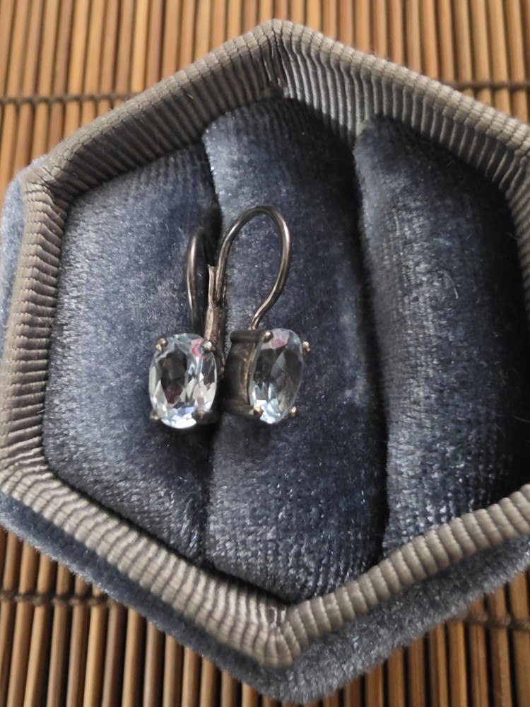 925 Silver Spinel Dangle Earrings (Vintage)