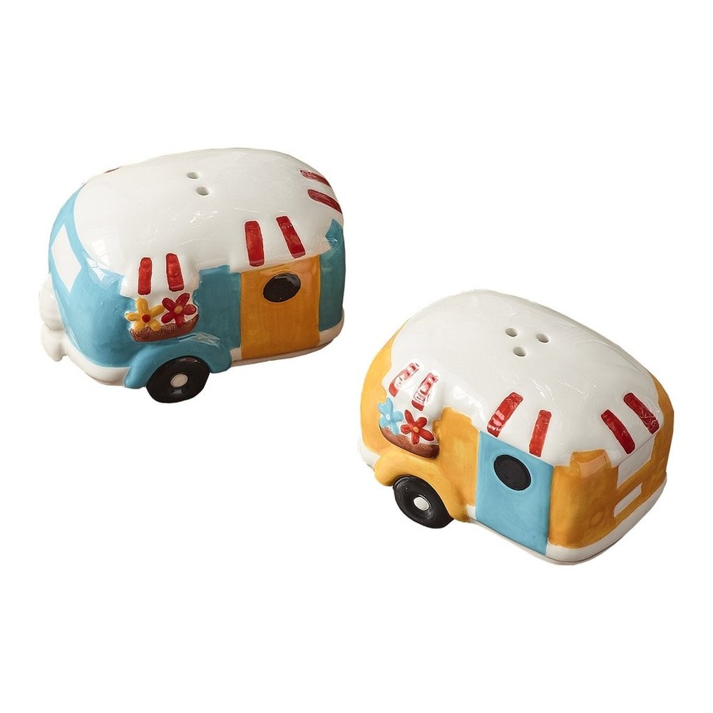 Hand Painted Vintage Style Camper Salt Pepper Shaker Set