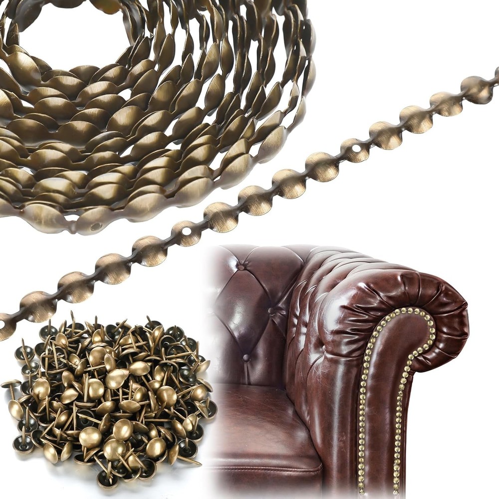 Marsui 32.8ft D11mm Upholstery Tack Strip Tacks for Brass