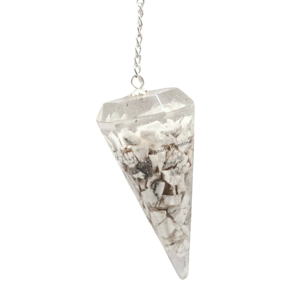 Howlite Orgone Crystal Pendulums