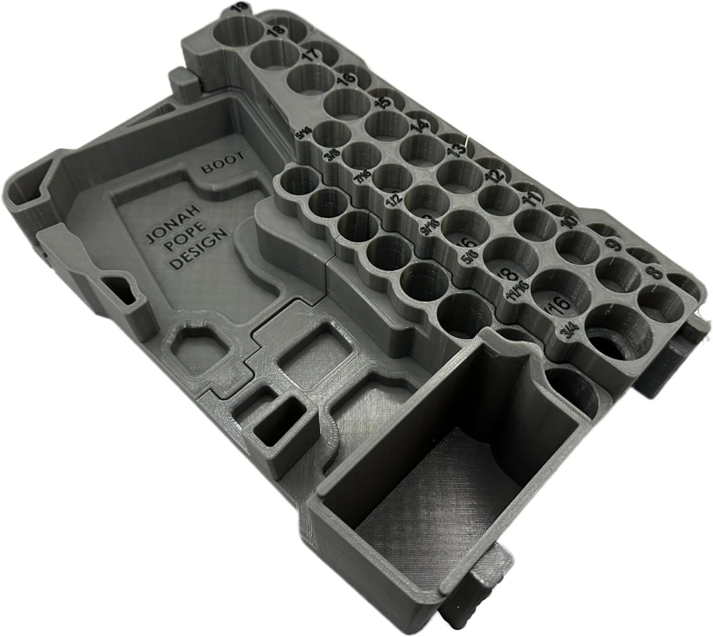 Milwaukee M12 Stubby Impact 3D Printed Organizer Insert - Gray