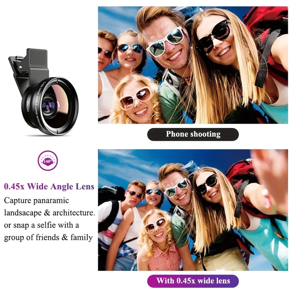 Dual-Function Clip-On Lens Set for Mobile Phone Cameras