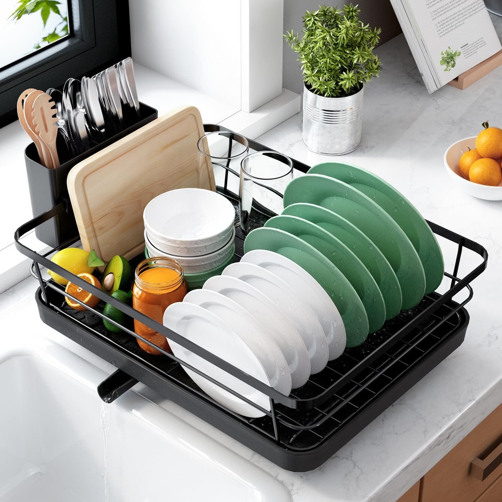 Dish Drying Rack for Kitchen Counter, Stainless Steel Sink Organization and S...