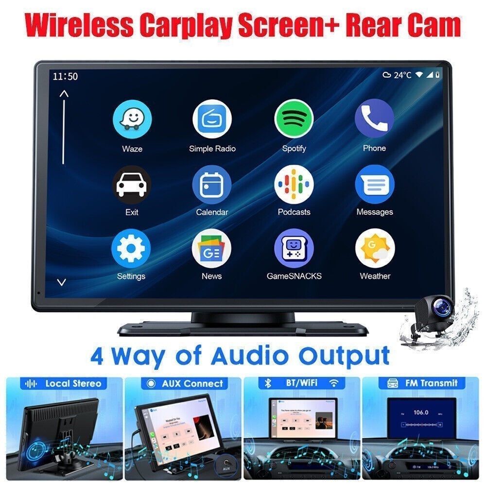9" Touch Screen Car Stereo Wireless Apple Car Play Android Auto + Backup Camera