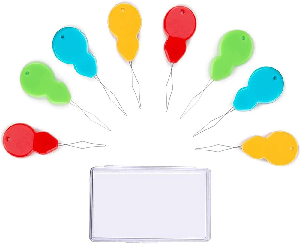 30 Pieces Gourd Shaped Plastic Needle Threaders, Plastic Wire Loop DIY Needle...