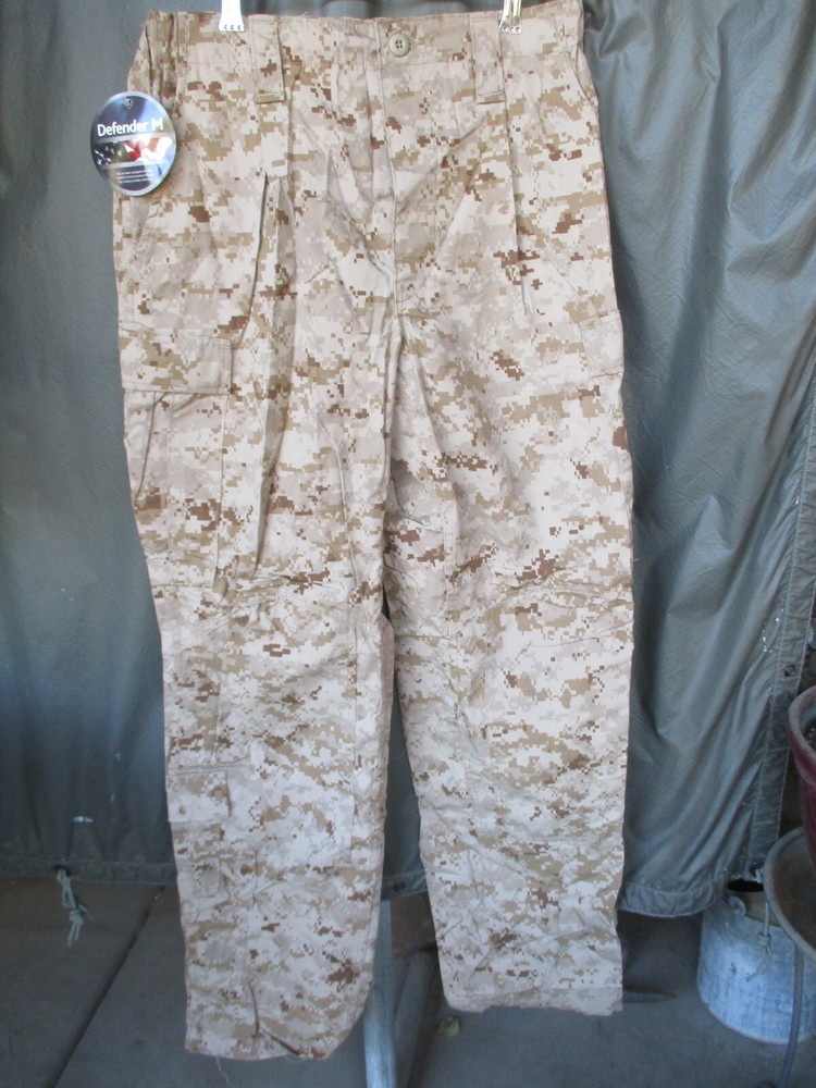 NWT USMC Desert FROG Marpat FR Combat, Utility Camo Pants, MEDIUM LONG