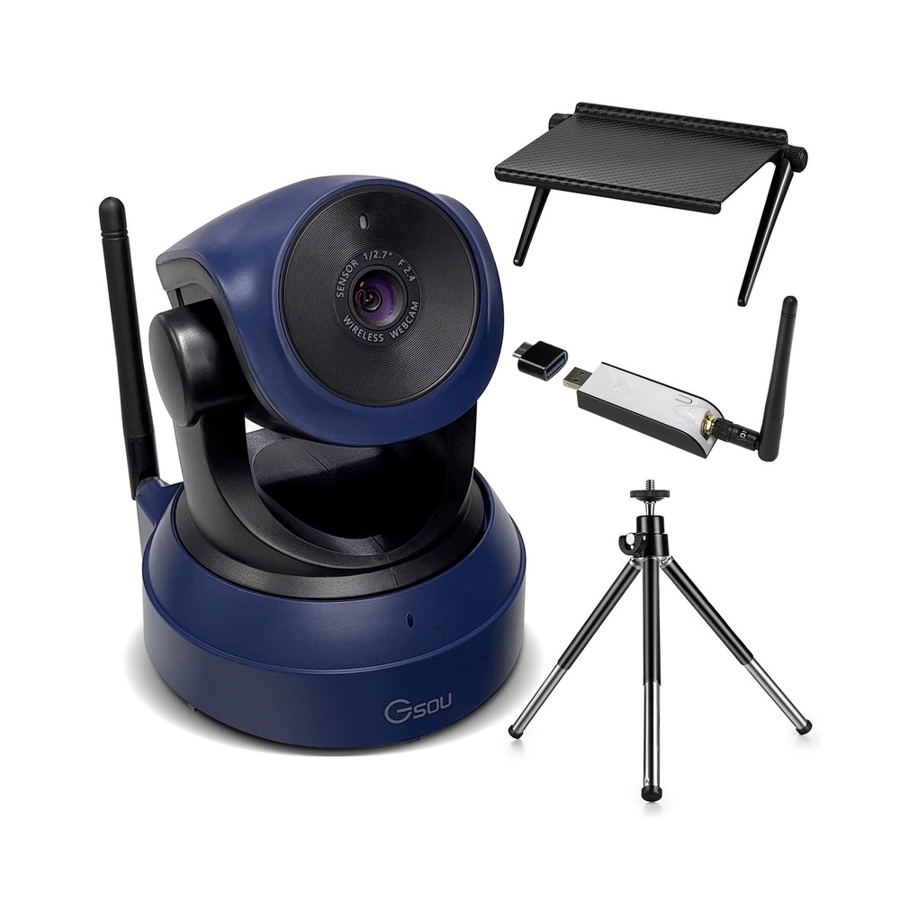 Gsou Wireless Webcam/Wireless Streaming Camera, 1080P HD Webcam/USB Plug and ...