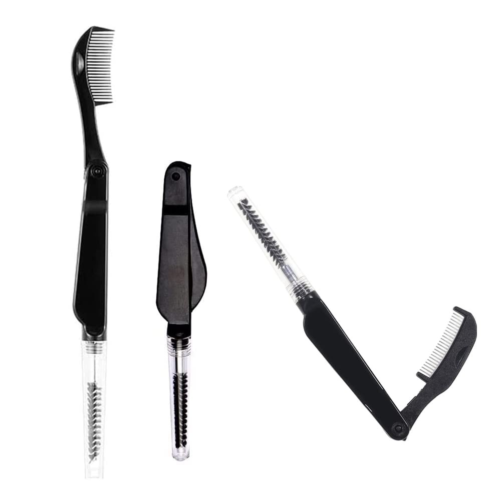 2 PCS Folding Eyebrow Comb Eyelash Separator Grooming Brush Cosmetic Tool