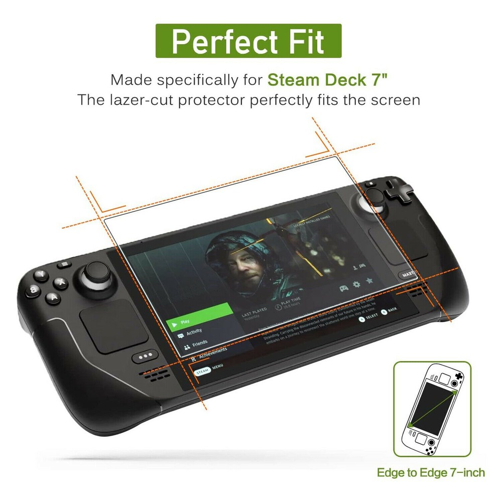 2*Glass Screen Protector 9H Scratchproof Protective Film For Steam Deck Console