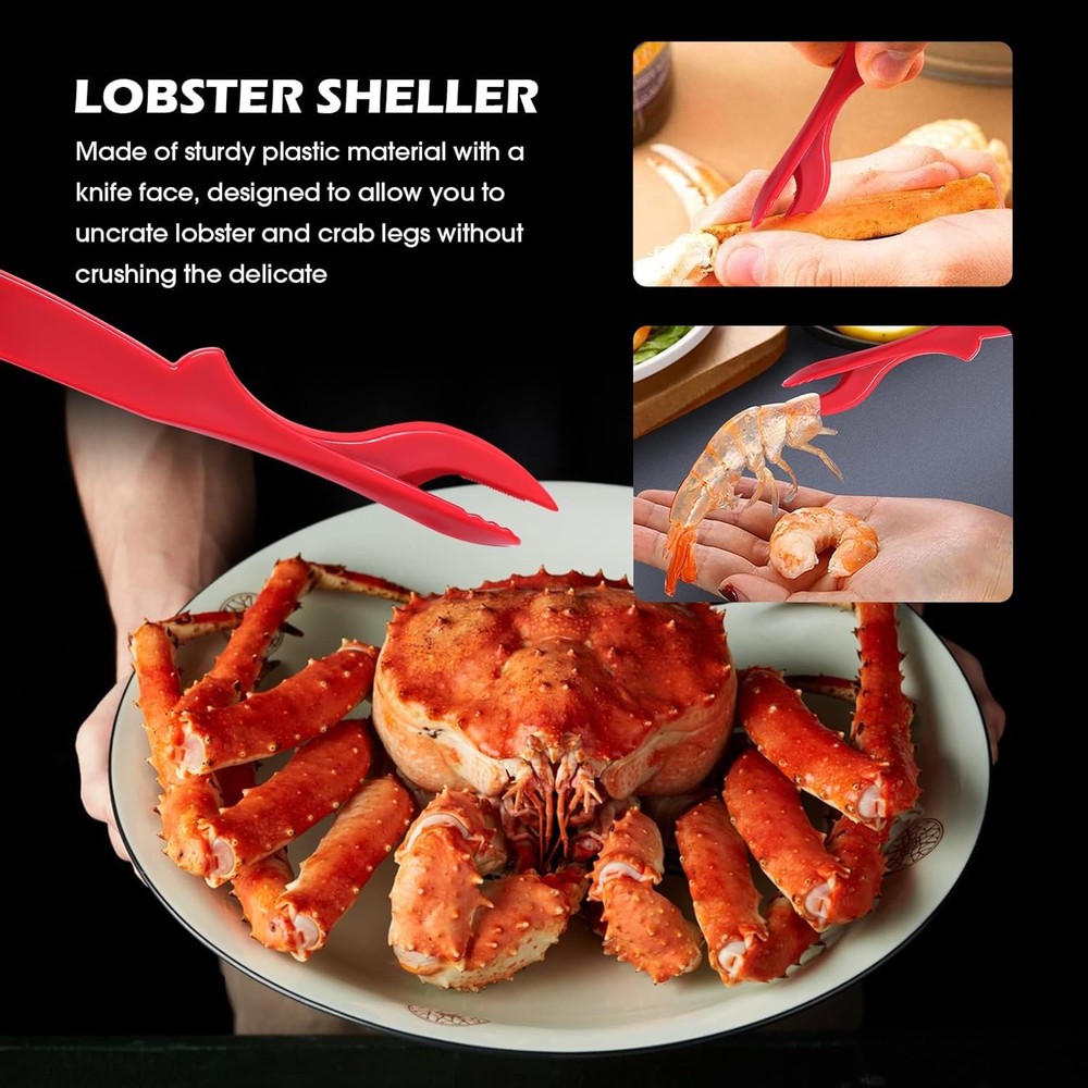 Crab Crackers and Tools,18-Pieces Seafood Tools Set Includes 5 Crab Crackers, 5