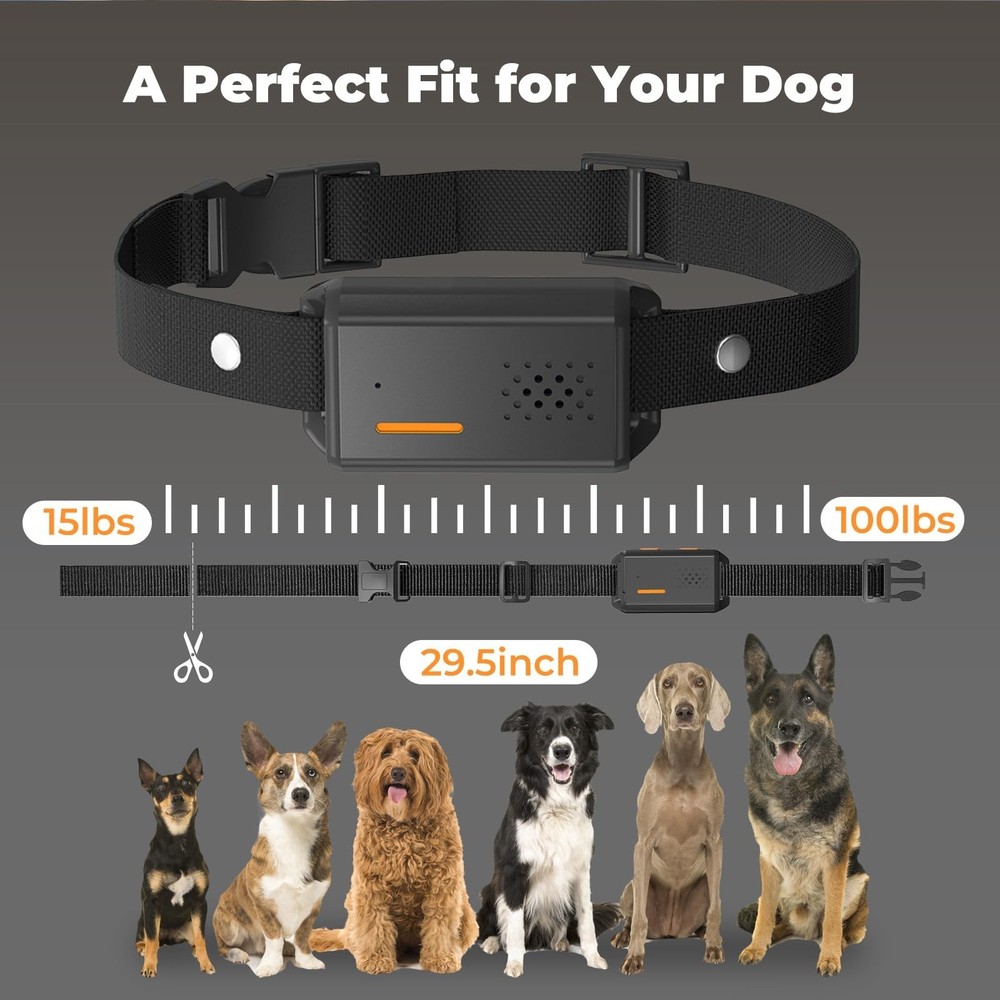 2-in-1 Dog Shock Collar with Remote Control and Automatic Bark Mode - Electri...