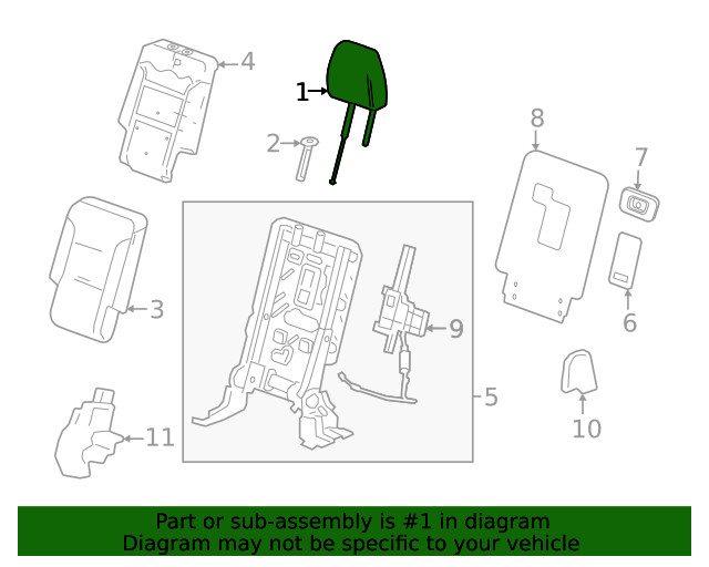 Genuine GM Headrest Outer 85735305