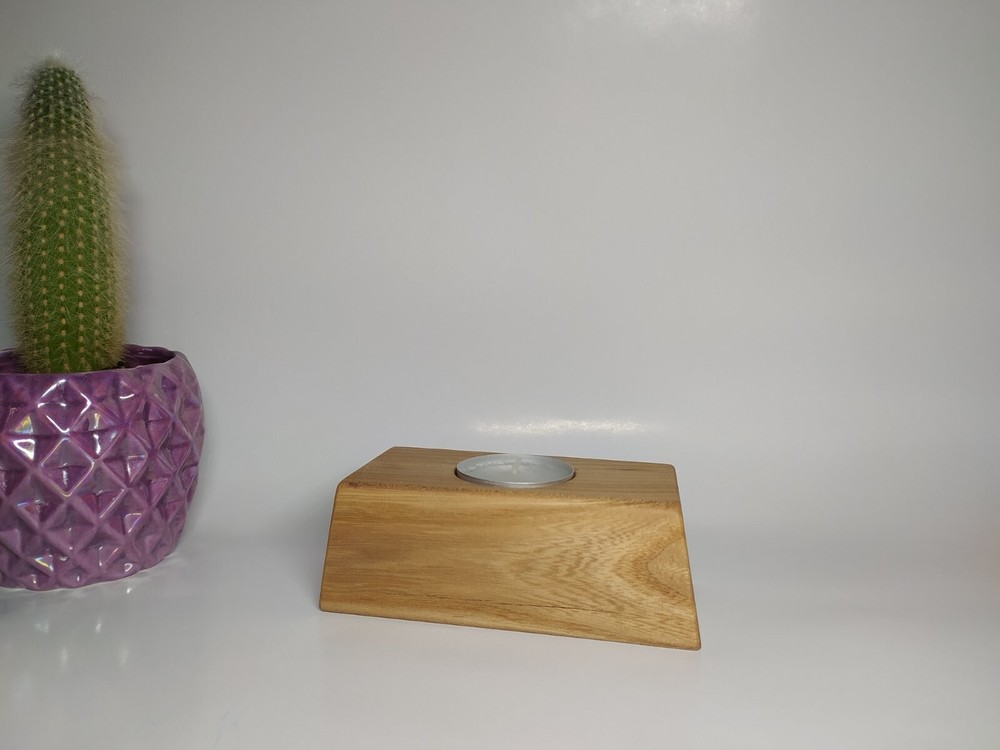 WOODEN CANDLESTICKS WITH CANDLES