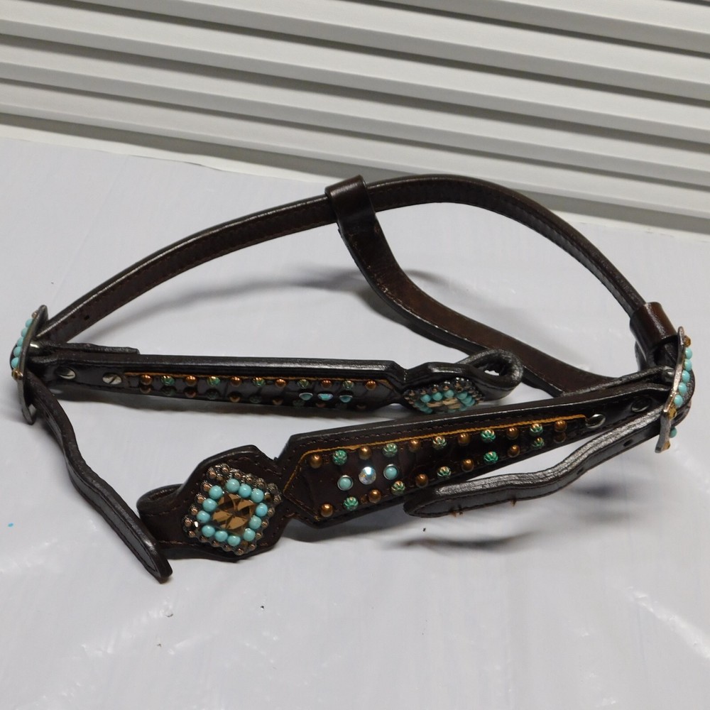 TURQUOISE AND BROWBAND HEADSTALL
