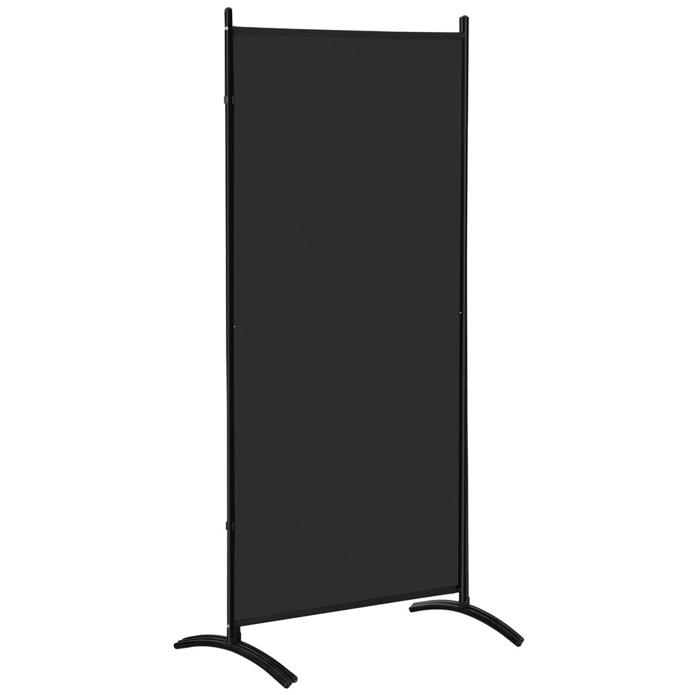 3 Panel Rolling Room Divider Folding Wall Divider for Office Restaurant Black