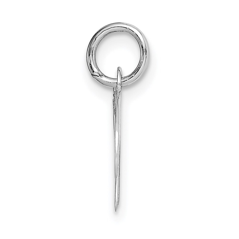 14K White Gold Small Fancy Script Initial W Charm