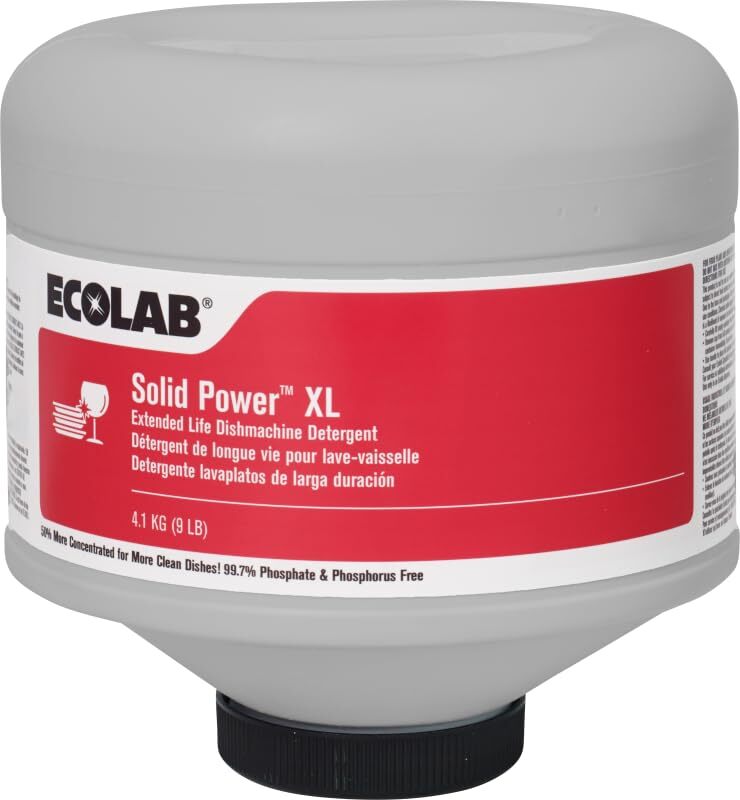 Ecolab Solid Power XL Detergent Block 9 lb – For Commercial Dishwashers