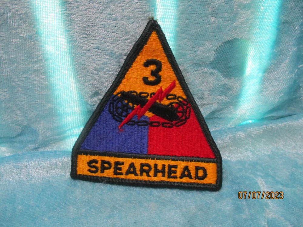 US 3rd Armour Division Spearhead Military Patch